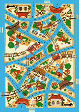 детский  Веселые дорожки голубой