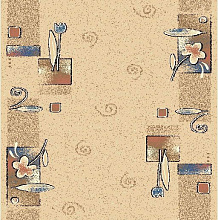 Ковровая дорожка Цветочные Ряды бежевый 77-01