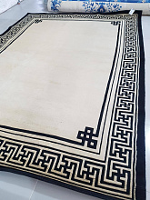 90 LINE WOOLEN HANDK-KNOTTED A-123 BLACK / IVORY