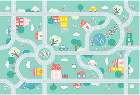 Детский развивающий 3D ковер с дорогами ДОРОЖКИ-ДОМИКИ 86146