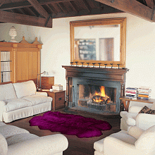 Овчина высокоплотная (накидка/ковер) ЧЕТВЕРНАЯ фуксия