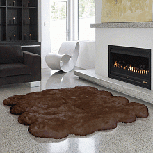 Овчина высокоплотная (накидка/ковер) ВОСЬМЕРНАЯ шоколад