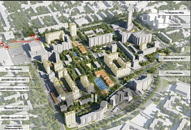 Детский ковер Городок с Дорогами вид с квадрокоптера