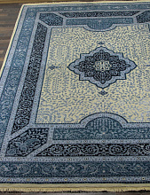 Индия шерсть шелк 14x14 867 IVORY/D.BLUE