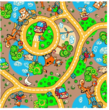 Детский ковер-палас  Карусель бежевый