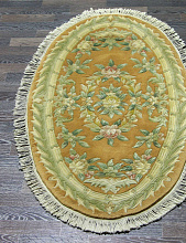 90 LINE WOOLEN HANDK-KNOTTED SHD-120 BEIGE Овал